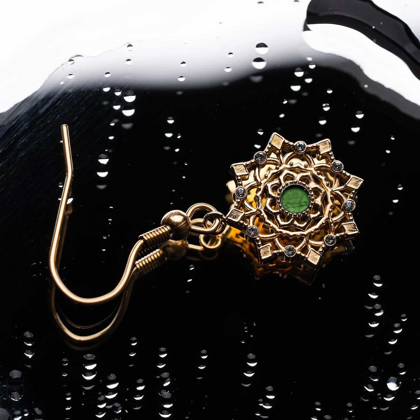 Aphonia Ohrhänger Schneeflocke - Holzkern Modell: Jewelry