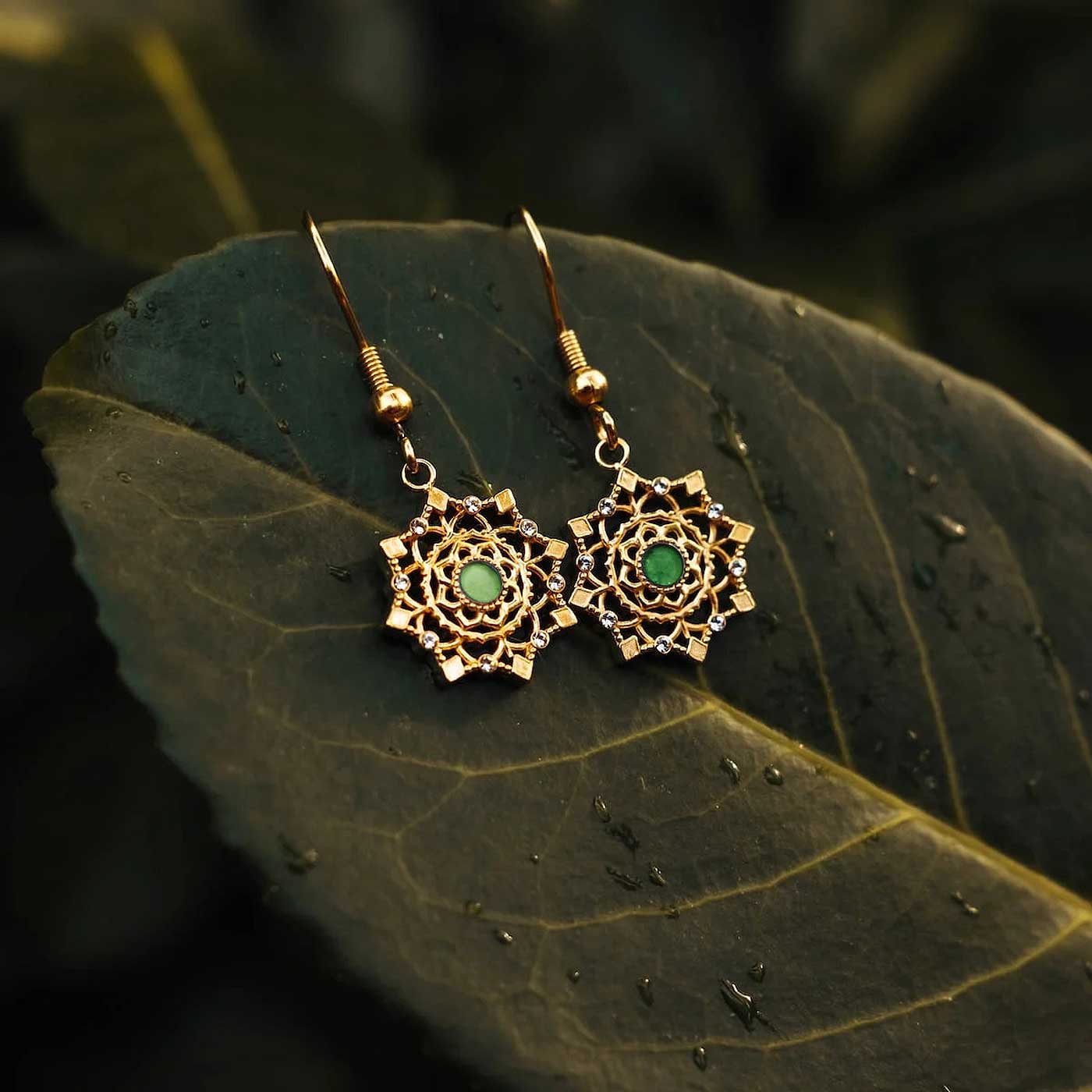 Aphonia Ohrhänger Schneeflocke - Holzkern Modell: Jewelry