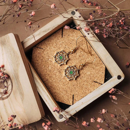 Aphonia Ohrhänger Schneeflocke - Holzkern Modell: Jewelry