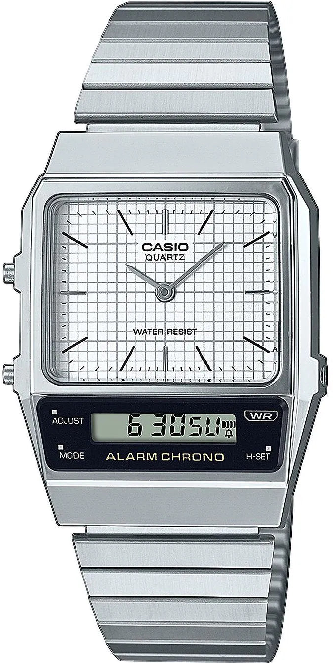 Casio Vintage AQ-800E-7AEF Uhr • Ana-Digi Design • Edelstahlband