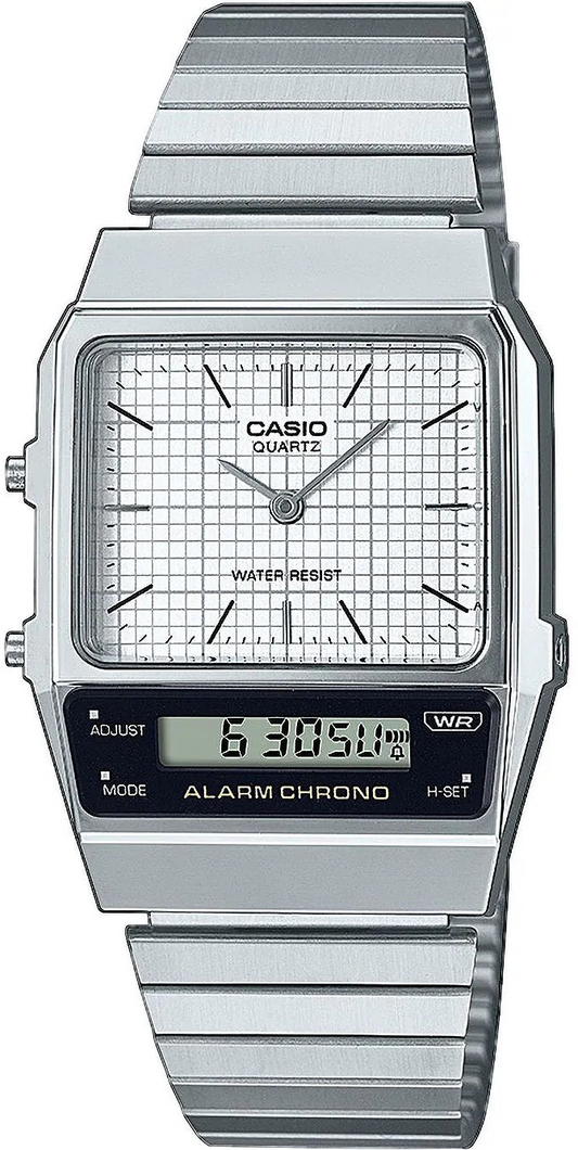 Casio Vintage AQ-800E-7AEF Uhr • Ana-Digi Design • Edelstahlband
