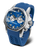 Herrenarmbanduhr mit blauem Zifferblatt, Edelstahlgehäuse und blauem Silikonarmband