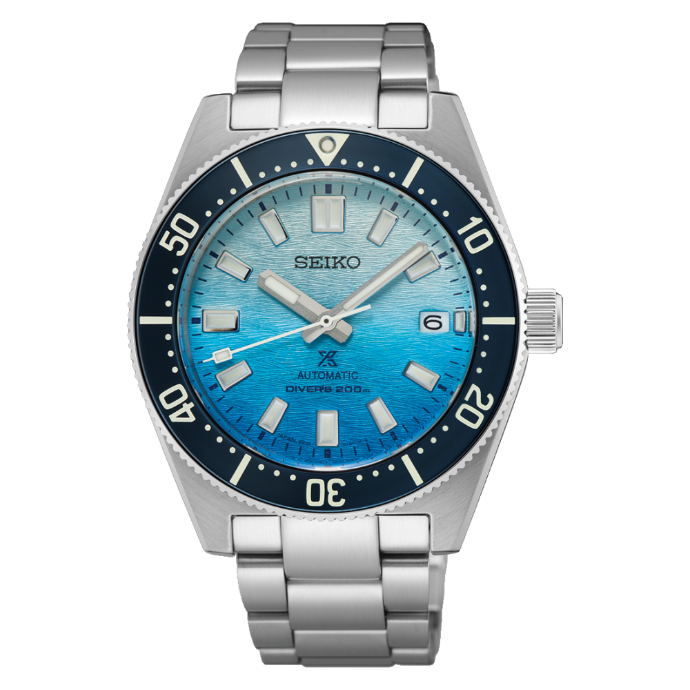 Herrenuhr mit blauem Zifferblatt, drehbarer Lünettenring und Edelstahlarmband