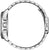 Herrenarmbanduhr mit Edelstahlgehäuse und -armband, Rückseite im Profil