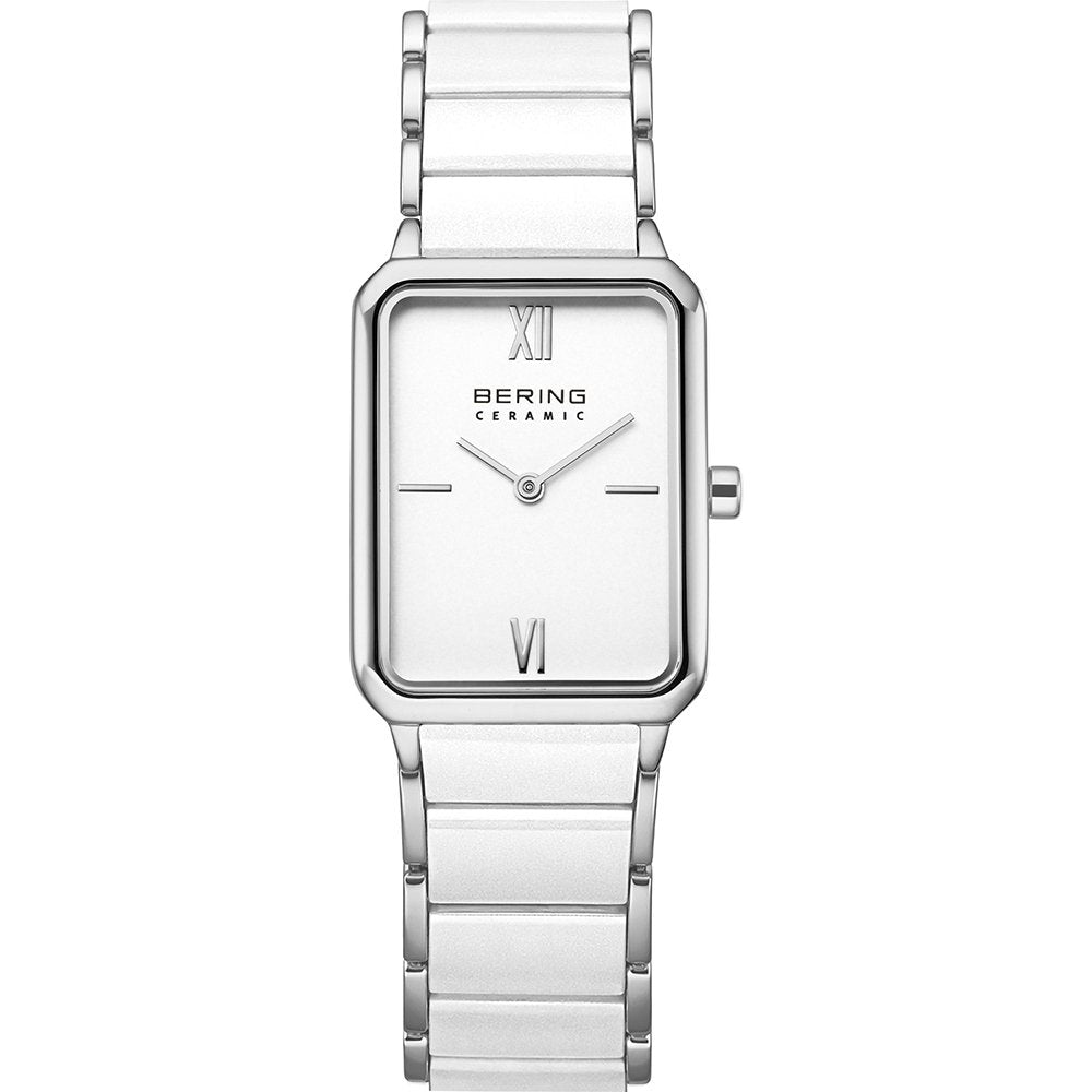 Bering Ceramic 17423-754 Damen Armbanduhr Silber • Keramikarmband • Rechteckiges Gehäuse