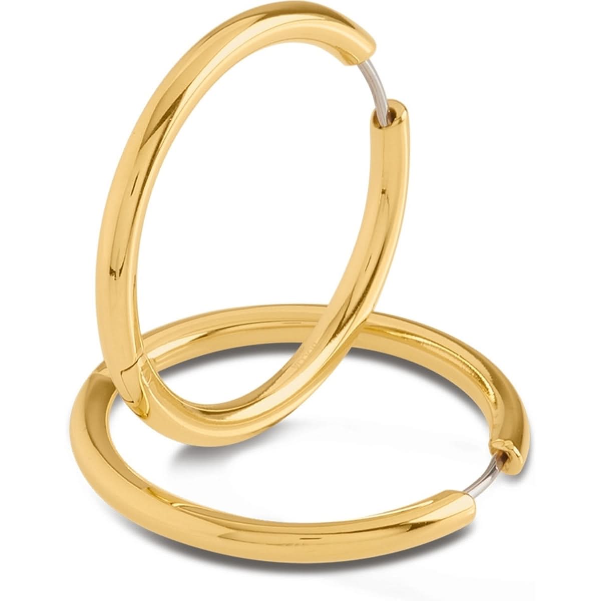 Titanium-Creolen, goldfarben, 31 mm, geschwungen