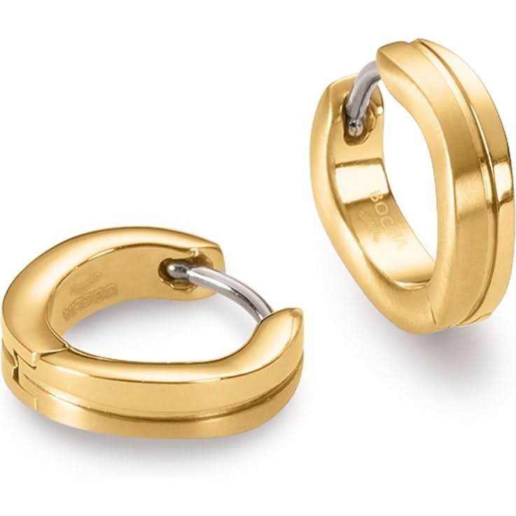 Titan-Damen-Ohrringe, goldfarbene Creolen, 10 mm