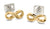 Ohrringe mit Unendlichkeit-Design, goldfarbene Doppel-Schleife mit Stecker
