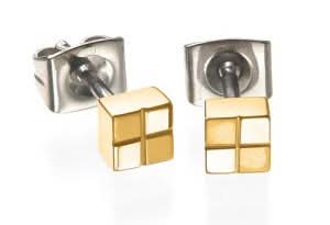 BOCCIA 0518-04 Schmuckstück mit quadratischen Vorderteilen, silber und goldfarben.