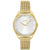 BOSS Saya 1502669 Damen Armbanduhr Goldfarben • Milanaise-Netzarmband • Zirkonia-Zifferblatt