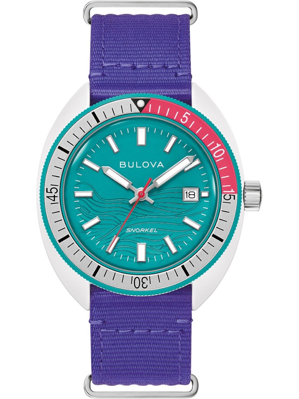 Bulova Snorkel 98B447 Herrenuhr Weiß • Mineralglas • Coral Reef Limited Edition