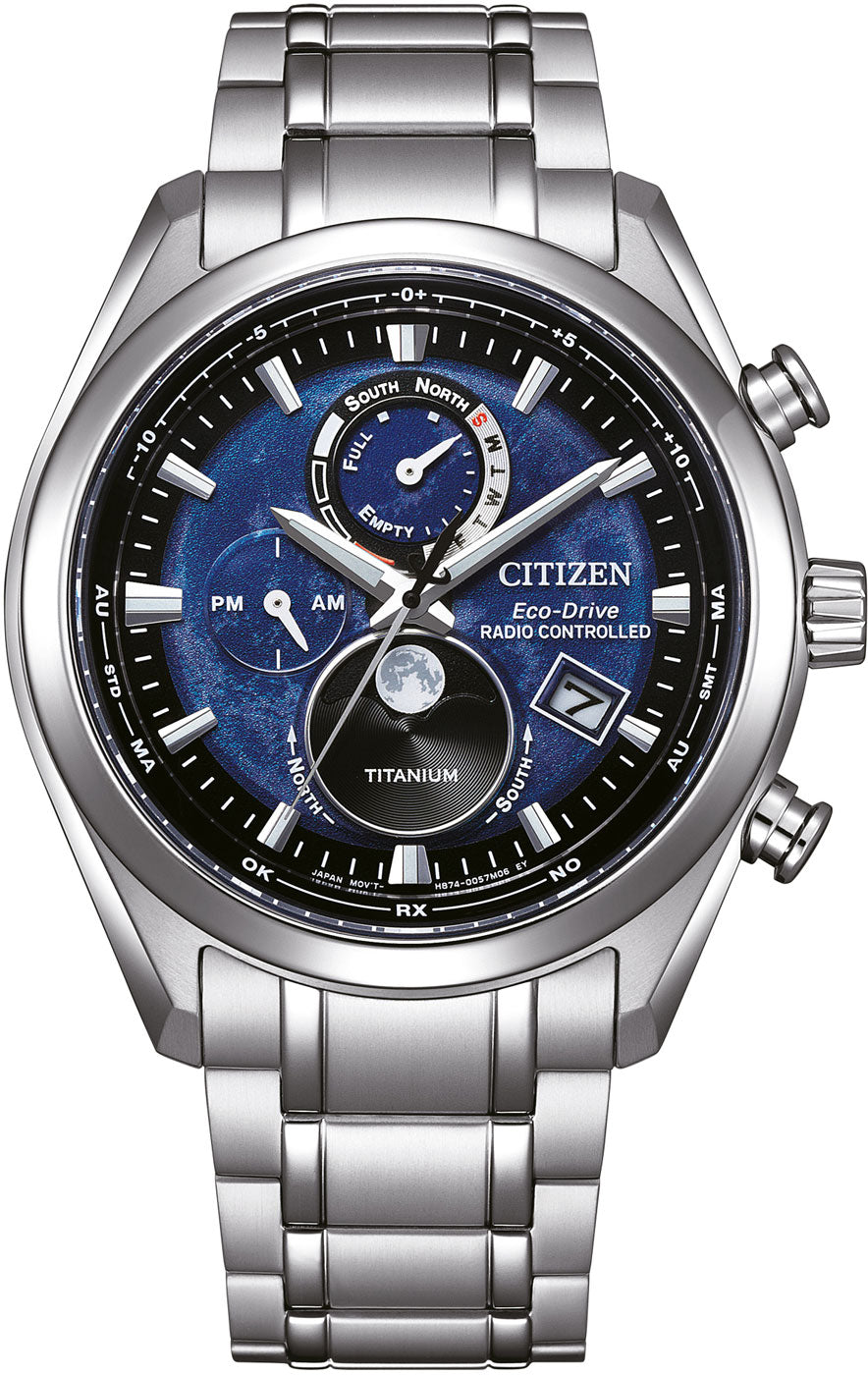 Citizen Tsuki-yomi BY1010-81L Uhr • Eco-Drive Funk • Super Titanium