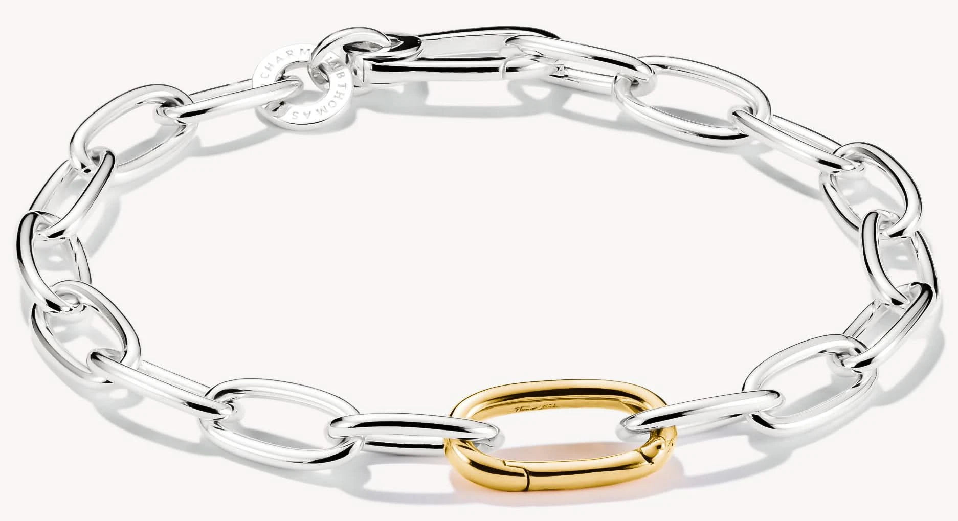 Link Charm Bracelet with a Gold-Plated Connect Link - Thomas Sabo Model: C1204-413-7-L19