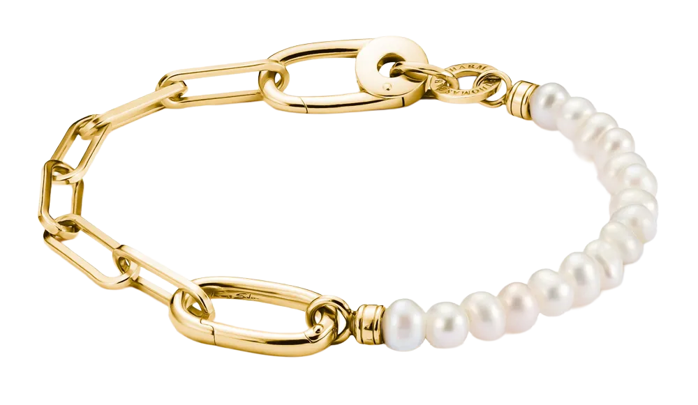 Glieder- Charm-Armband mit Perlen und einem Connect Link - Thomas Sabo Modell: C1209-430-14-L17