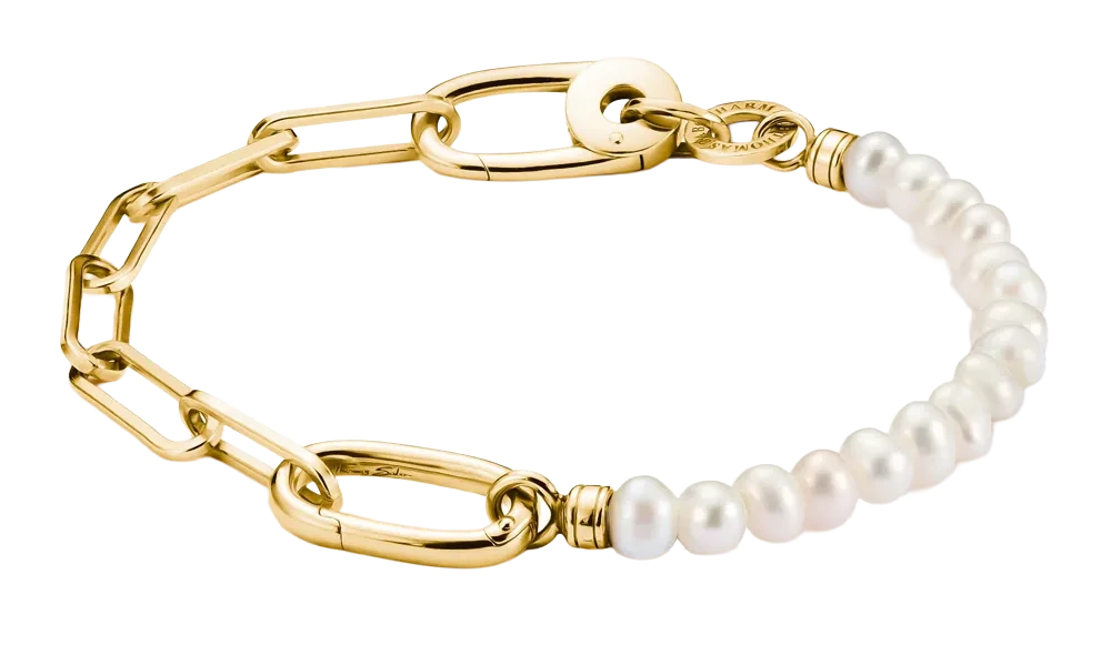 Glieder- Charm-Armband mit Perlen und einem Connect Link - Thomas Sabo Modell: C1209-430-14-L17