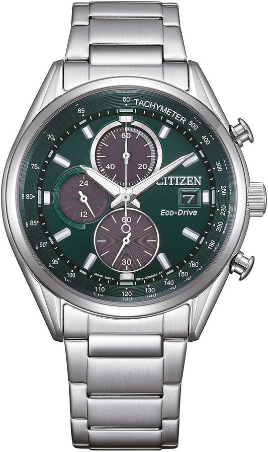 Citizen Eco-Drive CA0459-79X Herrenuhr • Eco-Drive Solar-Antrieb • Grünes Zifferblatt