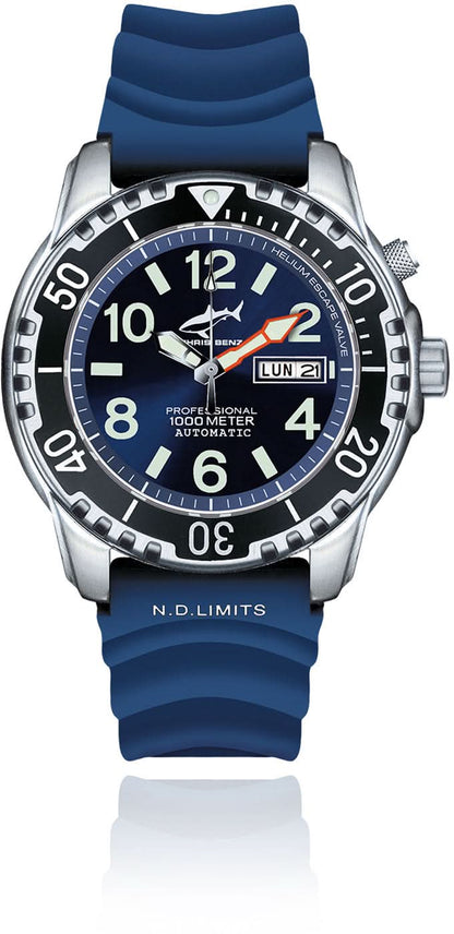 Chris Benz DEEP 1000M CB-1000A-B-KBB Herren Uhr • Hai-Proof • Saphirglas