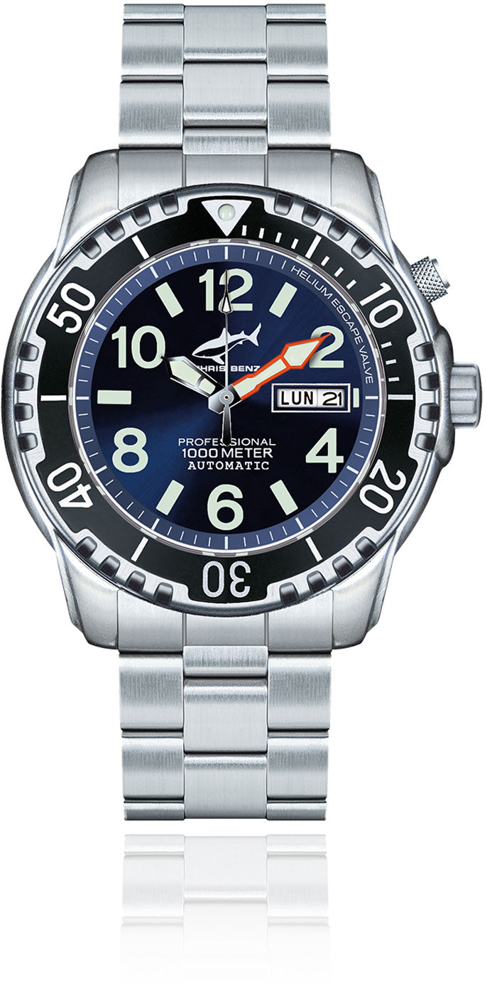 Chris Benz Deep 1000M Automatic CB-1000A-B-MB Herrenuhr • 1000m Wasserdicht • Saphirglas