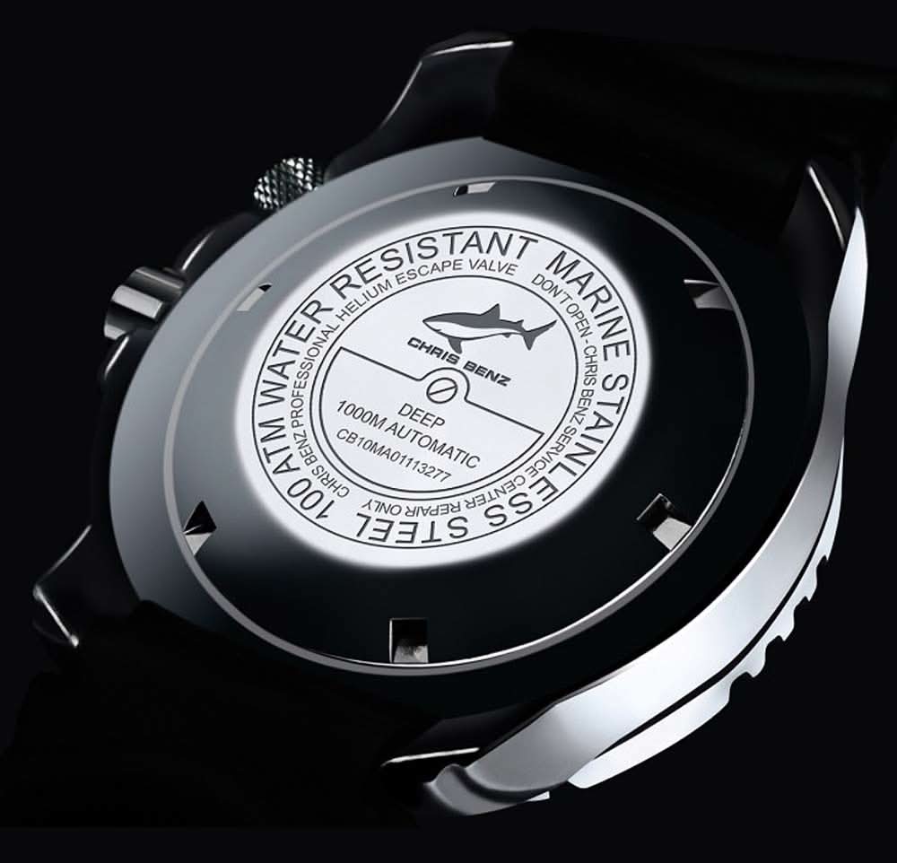 Chris Benz Deep 1000M Automatic CB-1000A-B-MB Herrenuhr • 1000m Wasserdicht • Saphirglas