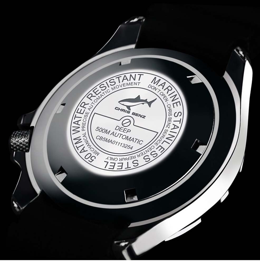 Chris Benz Deep 500M Automatic CB-500A-O-KBO Herren Uhr • Automatik • Saphirglas