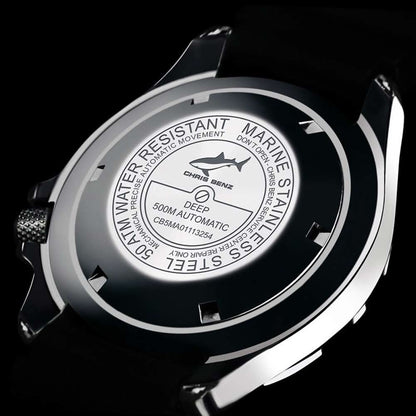 Chris Benz DEEP 500M AUTOMATIC CB-500A-O-NBS Herren Uhr • Automatik Uhrwerk • Hai-geprüft