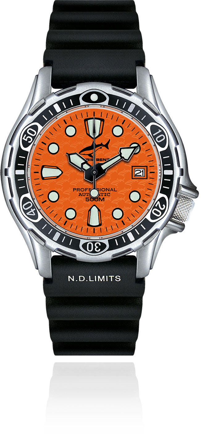 Chris Benz DEEP 500M Automatic CB-500A-O-KBS Uhr • Hai-geprüft • Saphirglas