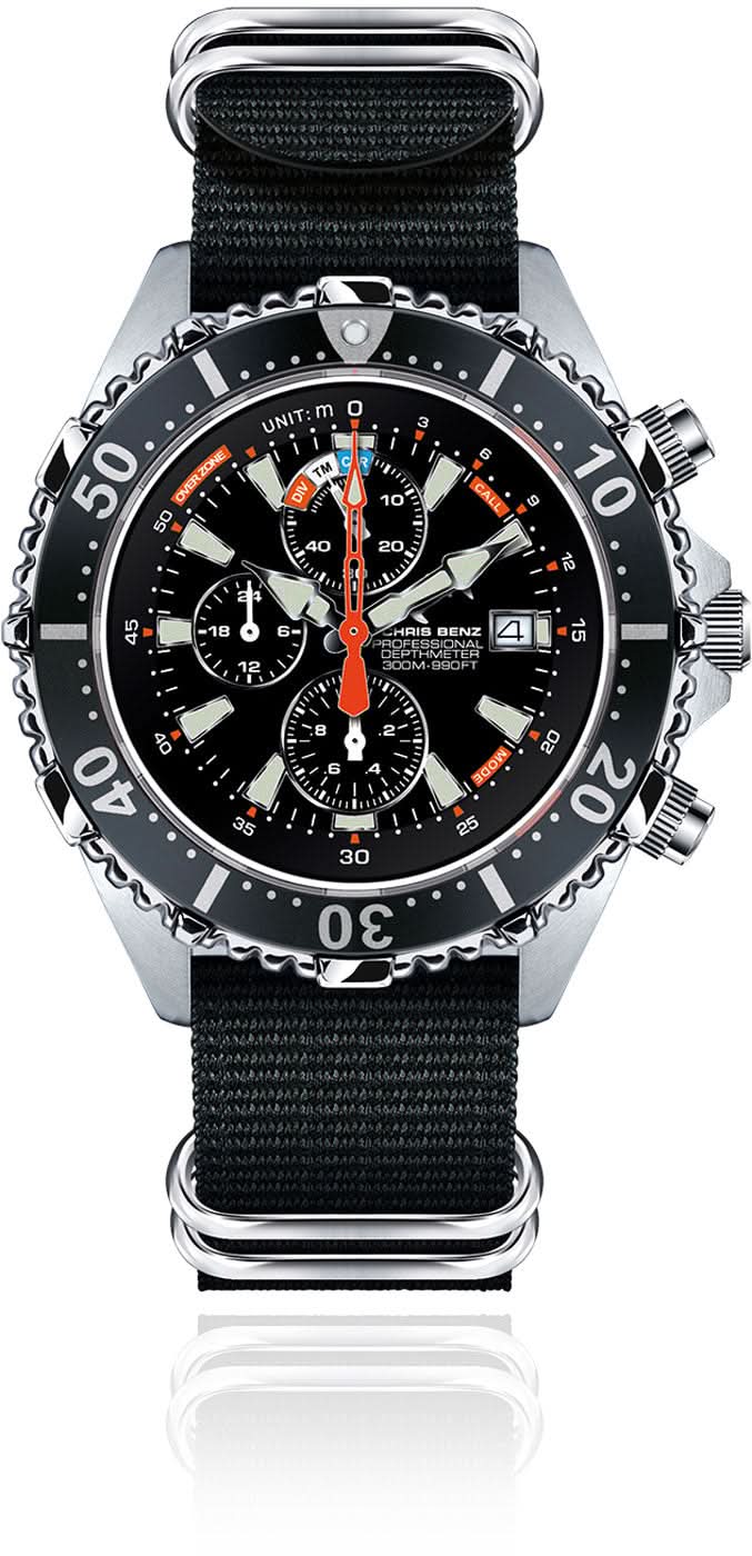 Chris Benz Depthmeter Chronograph 300M CB-C300X-S-NBS Herrenuhr • 300m Wasserdicht • Saphirglas