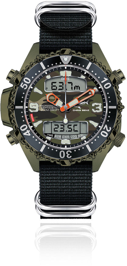 Chris Benz DEPTHMETER DIGITAL 200M LIMITED EDITION CB-D200X-C-NBS Uhr • Hai-Proof • Saphirglas