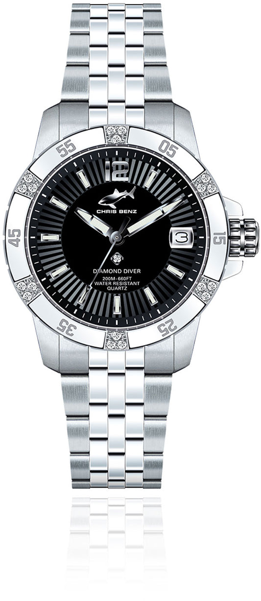 Haven" Damenuhr Taucheruhr - Serie: Stars & Diamonds Diamond Diver - Chris Benz Modell: CB-DD200-S-MBJ