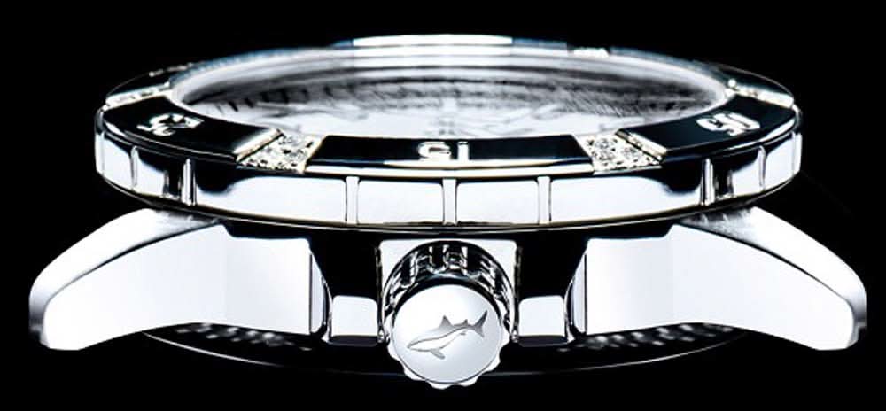 Chris Benz Stars & Diamonds Diamond Diver CB-DD200-SI-MBJ Damen Uhr • Hai-geprüft • Saphirglas