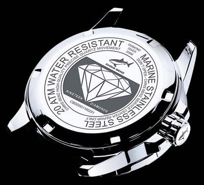 Chris Benz Diamond Diver Silver Bay CB-DD200-S-MBO Ladies Watch • Shark-Proof • Sapphire Crystal