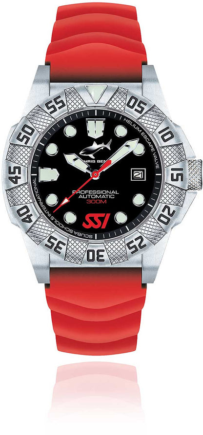 Chris Benz Deep 300M Automatic CB-300A-SSI-KBR Herren Uhr • 30 Bar • Saphirglas