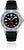 Herrenuhr mit schwarzem Band, silbernem Gehäuse und schwarzem Zifferblatt