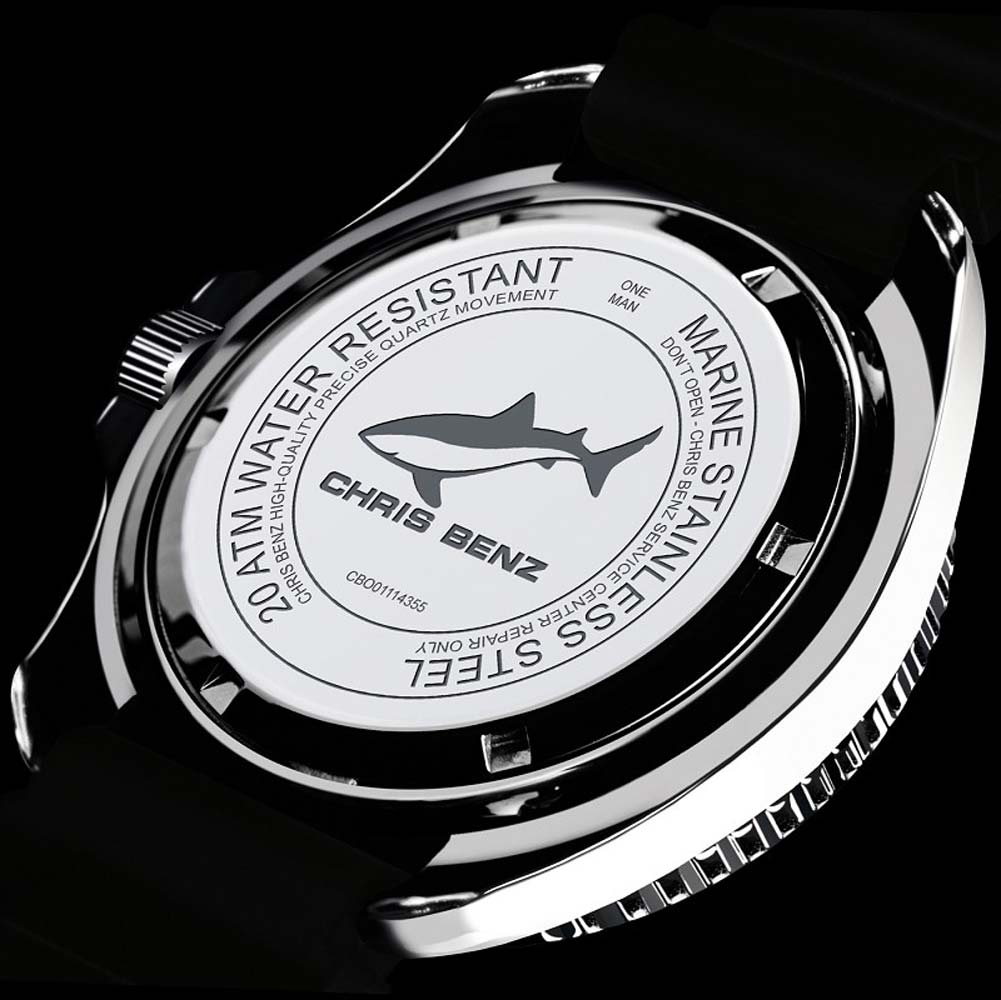 Chris Benz ONE MAN 200M CBO-H-KB-SW Herren Uhr • Quarz Uhrwerk • Saphirglas