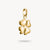 Charm-Anhänger mit 3D-Glückskleeblatt, goldvergoldet, mit Öse zum Anbringen