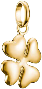Thomas Sabo Charm-Anhänger, 3D Glückskleeblatt aus Silber vergoldet
