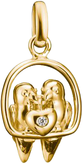 Thomas Sabo Charm-Anhänger, Lovebirds, aus Silber, vergoldet