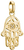Vergoldeter Hamsa-Charm aus Silber mit weißen Edelsteinen