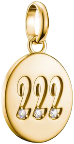 Charm-Anhänger, Engelszahlen 222, mit weißen Edelsteinen, aus Silber, vergoldet - Thomas Sabo Modell: CC1249-414-14