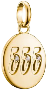 Charm-Anhänger, Engelszahlen 555, mit weißen Edelsteinen, aus Silber, vergoldet - Thomas Sabo Modell: CC1252-414-14