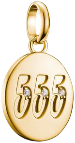 Charm-Anhänger, Engelszahlen 555, mit weißen Edelsteinen, aus Silber, vergoldet - Thomas Sabo Modell: CC1252-414-14