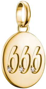 Thomas Sabo Charm-Anhänger Engelzahl 666 mit Steinen Connect vergoldet
