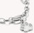 Silberner Pfoten-Charm-Anhänger mit weißen Steinen am Gliederarmband