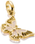 Schmetterling-Charm-Anhänger goldfarben mit hellrosa Emaille, vollständige Flügel