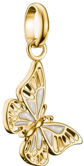 Schmetterling-Charm-Anhänger goldfarben mit hellrosa Emaille