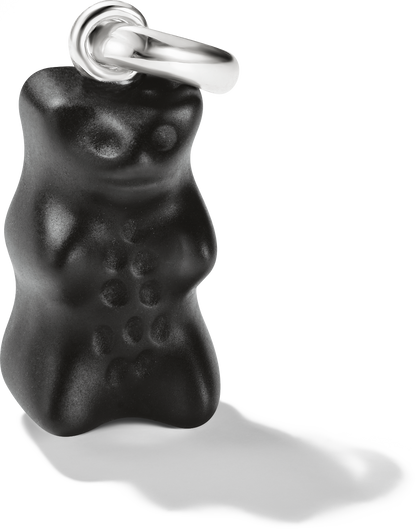 Thomas Sabo Charm-Anhänger, Goldbär aus Glas, in schwarz, aus Silber