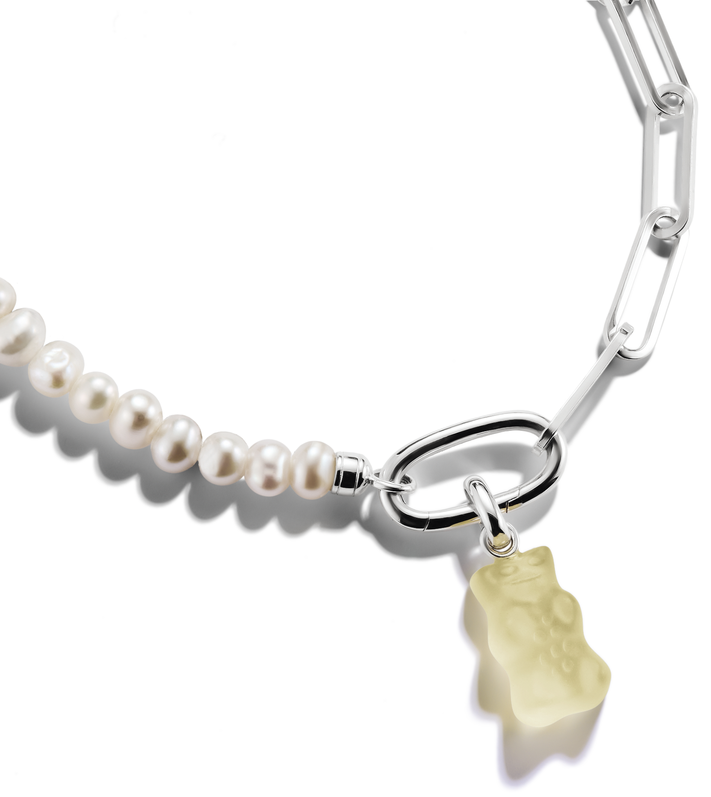 Thomas Sabo Charm-Anhänger, Goldbär aus Glas, in leicht durchsichtig, aus Silber