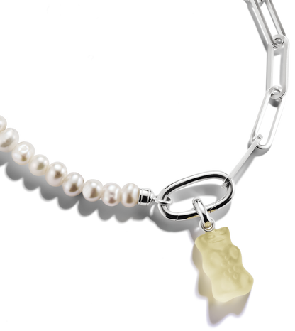 Thomas Sabo Charm-Anhänger, Goldbär aus Glas, in leicht durchsichtig, aus Silber