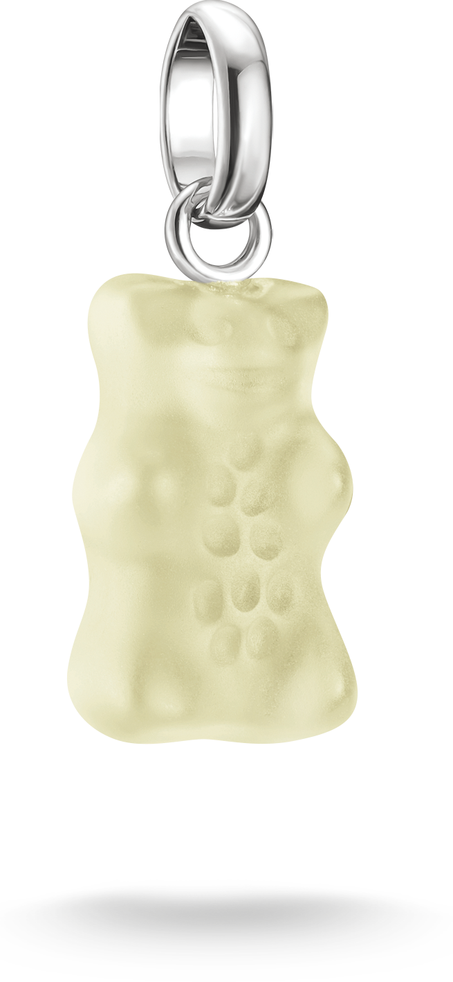 Thomas Sabo Charm-Anhänger, Goldbär aus Glas, in leicht durchsichtig, aus Silber