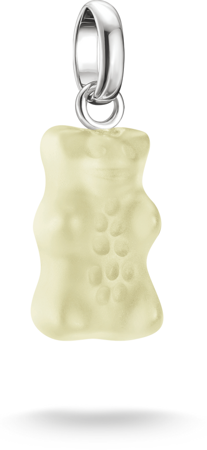 Thomas Sabo Charm-Anhänger, Goldbär aus Glas, in leicht durchsichtig, aus Silber